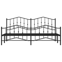 Thumbnail for Bettgestell mit Kopf- und Fußteil Metall Schwarz 193x203 cm