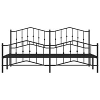 Thumbnail for Bettgestell mit Kopf- und Fußteil Metall Schwarz 200x200 cm