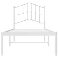 Thumbnail for Bettgestell mit Kopfteil Metall Weiß 90x190 cm