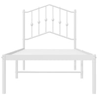 Thumbnail for Bettgestell mit Kopfteil Metall Weiß 90x200 cm