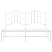 Thumbnail for Bettgestell mit Kopfteil Metall Weiß 140x200 cm