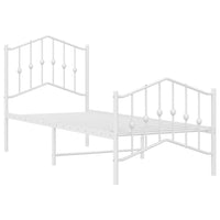 Thumbnail for Bettgestell mit Kopf- und Fußteil Metall Weiß 75x190 cm