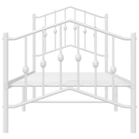 Thumbnail for Bettgestell mit Kopf- und Fußteil Metall Weiß 75x190 cm