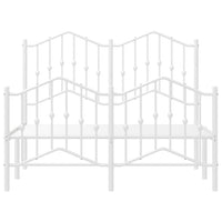 Thumbnail for Bettgestell mit Kopf- und Fußteil Metall Weiß 120x190 cm
