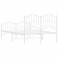 Thumbnail for Bettgestell mit Kopf- und Fußteil Metall Weiß 120x190 cm