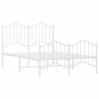 Thumbnail for Bettgestell mit Kopf- und Fußteil Metall Weiß 120x200 cm