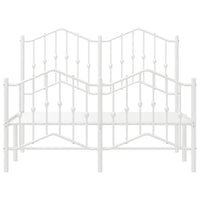 Thumbnail for Bettgestell mit Kopf- und Fußteil Metall Weiß 120x200 cm