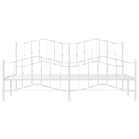 Thumbnail for Bettgestell mit Kopf- und Fußteil Metall Weiß 200x200 cm