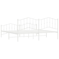 Thumbnail for Bettgestell mit Kopf- und Fußteil Metall Weiß 200x200 cm