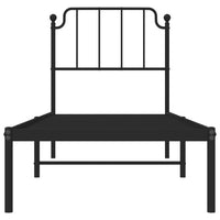 Thumbnail for Bettgestell mit Kopfteil Metall Schwarz 80x200 cm