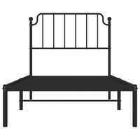 Thumbnail for Bettgestell mit Kopfteil Metall Schwarz 90x190 cm