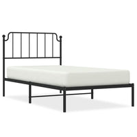 Thumbnail for Bettgestell mit Kopfteil Metall Schwarz 100x190 cm
