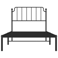 Thumbnail for Bettgestell mit Kopfteil Metall Schwarz 100x190 cm