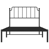 Thumbnail for Bettgestell mit Kopfteil Metall Schwarz 107x203 cm