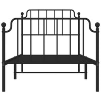 Thumbnail for Bettgestell mit Kopf- und Fußteil Metall Schwarz 90x190 cm