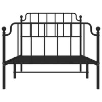 Thumbnail for Bettgestell mit Kopf- und Fußteil Metall Schwarz 100x190 cm