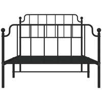 Thumbnail for Bettgestell mit Kopf- und Fußteil Metall Schwarz 107x203 cm