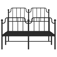 Thumbnail for Bettgestell mit Kopf- und Fußteil Metall Schwarz 120x190 cm