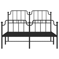 Thumbnail for Bettgestell mit Kopf- und Fußteil Metall Schwarz 135x190 cm