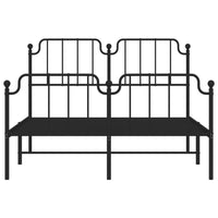 Thumbnail for Bettgestell mit Kopf- und Fußteil Metall Schwarz 140x190 cm