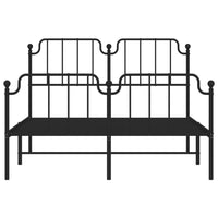 Thumbnail for Bettgestell mit Kopf- und Fußteil Metall Schwarz 140x200 cm