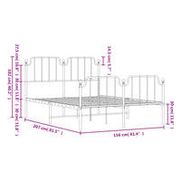 Thumbnail for Bettgestell mit Kopf- und Fußteil Metall Schwarz 150x200 cm