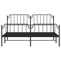 Thumbnail for Bettgestell mit Kopf- und Fußteil Metall Schwarz 183x213 cm