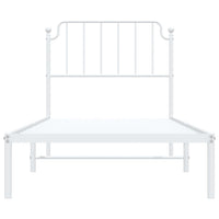 Thumbnail for Bettgestell mit Kopfteil Metall Weiß 90x190 cm