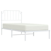 Thumbnail for Bettgestell mit Kopfteil Metall Weiß 90x200 cm