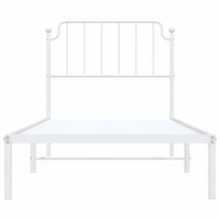 Thumbnail for Bettgestell mit Kopfteil Metall Weiß 90x200 cm