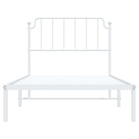 Thumbnail for Bettgestell mit Kopfteil Metall Weiß 100x190 cm