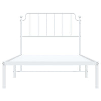 Thumbnail for Bettgestell mit Kopfteil Metall Weiß 100x200 cm