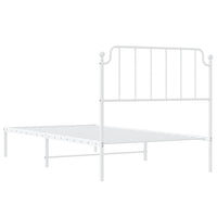 Thumbnail for Bettgestell mit Kopfteil Metall Weiß 100x200 cm