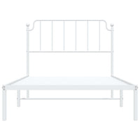 Thumbnail for Bettgestell mit Kopfteil Metall Weiß 107x203 cm