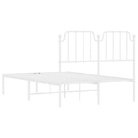 Thumbnail for Bettgestell mit Kopfteil Metall Weiß 120x200 cm