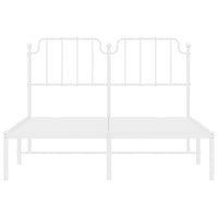 Thumbnail for Bettgestell mit Kopfteil Metall Weiß 140x190 cm