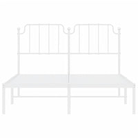Thumbnail for Bettgestell mit Kopfteil Metall Weiß 140x200 cm