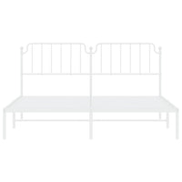 Thumbnail for Bettgestell mit Kopfteil Metall Weiß 160x200 cm