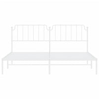 Thumbnail for Bettgestell mit Kopfteil Metall Weiß 200x200 cm