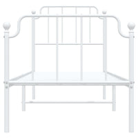 Thumbnail for Bettgestell mit Kopf- und Fußteil Metall Weiß 75x190 cm