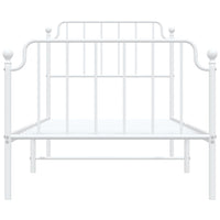 Thumbnail for Bettgestell mit Kopf- und Fußteil Metall Weiß 90x190 cm