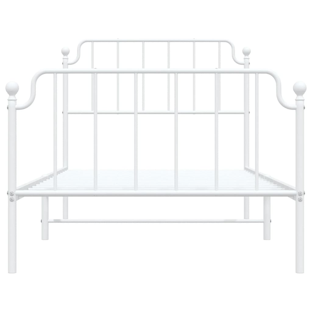 Bettgestell mit Kopf- und Fußteil Metall Weiß 100x190 cm