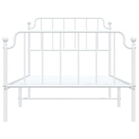 Thumbnail for Bettgestell mit Kopf- und Fußteil Metall Weiß 100x190 cm