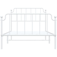 Thumbnail for Bettgestell mit Kopf- und Fußteil Metall Weiß 107x203 cm