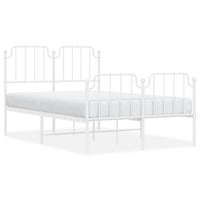 Thumbnail for Bettgestell mit Kopf- und Fußteil Metall Weiß 120x190 cm