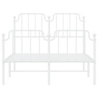 Thumbnail for Bettgestell mit Kopf- und Fußteil Metall Weiß 120x190 cm