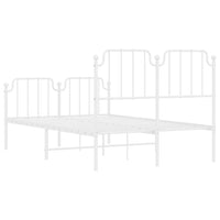 Thumbnail for Bettgestell mit Kopf- und Fußteil Metall Weiß 120x190 cm
