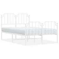 Thumbnail for Bettgestell mit Kopf- und Fußteil Metall Weiß 120x200 cm