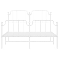 Thumbnail for Bettgestell mit Kopf- und Fußteil Metall Weiß 135x190 cm