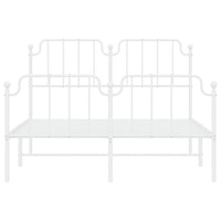 Thumbnail for Bettgestell mit Kopf- und Fußteil Metall Weiß 140x200 cm